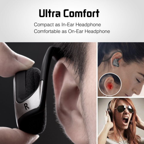 Small Bluetooth Headphones Wrap Around Head - Sports Wireless Headset Black - Picture 2 of 7