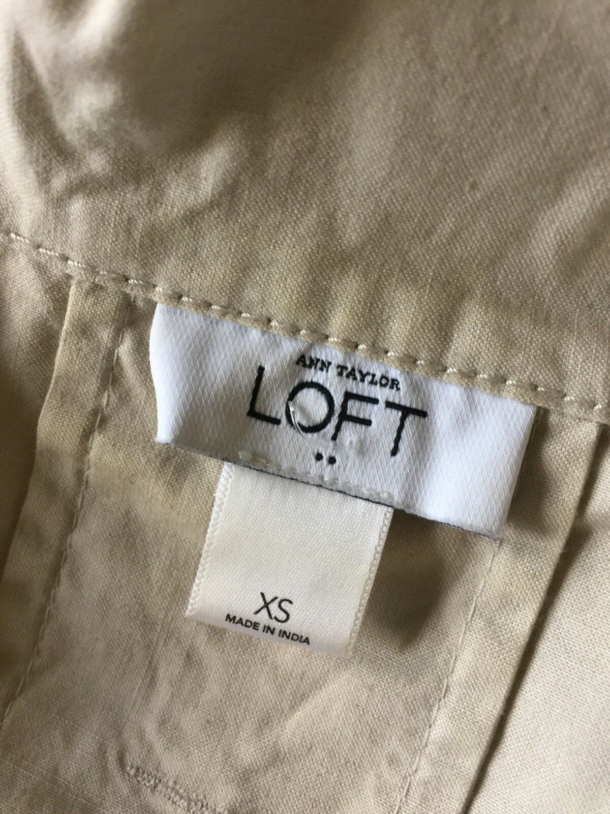 Ann Taylor Loft Tan Drawstring Button Front Light… - image 8