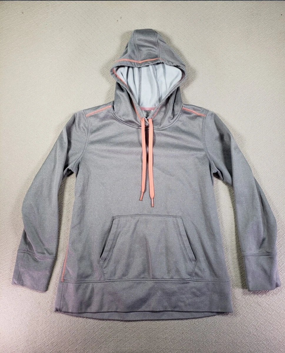 Danskin Now Sweater Womens Medium Gray Hoodie Drawcord Long Sleeve Pullover