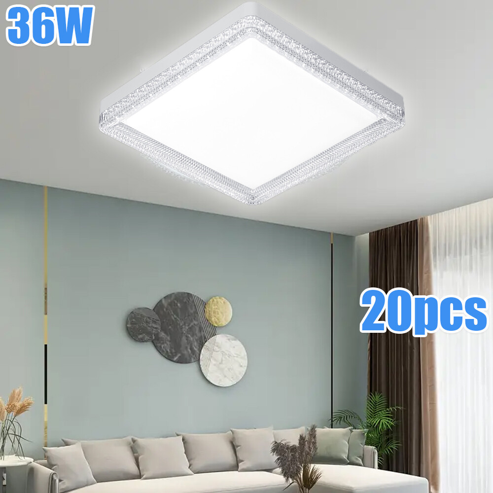 20 Pack 9.06 Inch 36W Recessed LED Square Ceiling Light for Kitchen