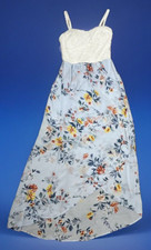 As U Wish Dress Sleeveless Faux Wrap Hi Lo Sundress Crochet  Blue Small Romantic