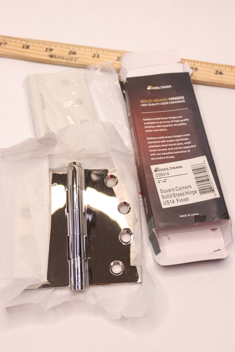 Deltana Full Mortise Hinge Square Corners US14 Solid Brass Satin