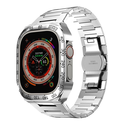 Boîtier lunette métal acier inoxydable str pour bracelet Apple Watch Ultra 2 49 mm - Photo 19 sur 74