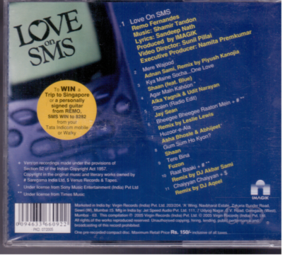 Love on SMS By Remo shan, adnan sami asha Bhosle [CD] pop