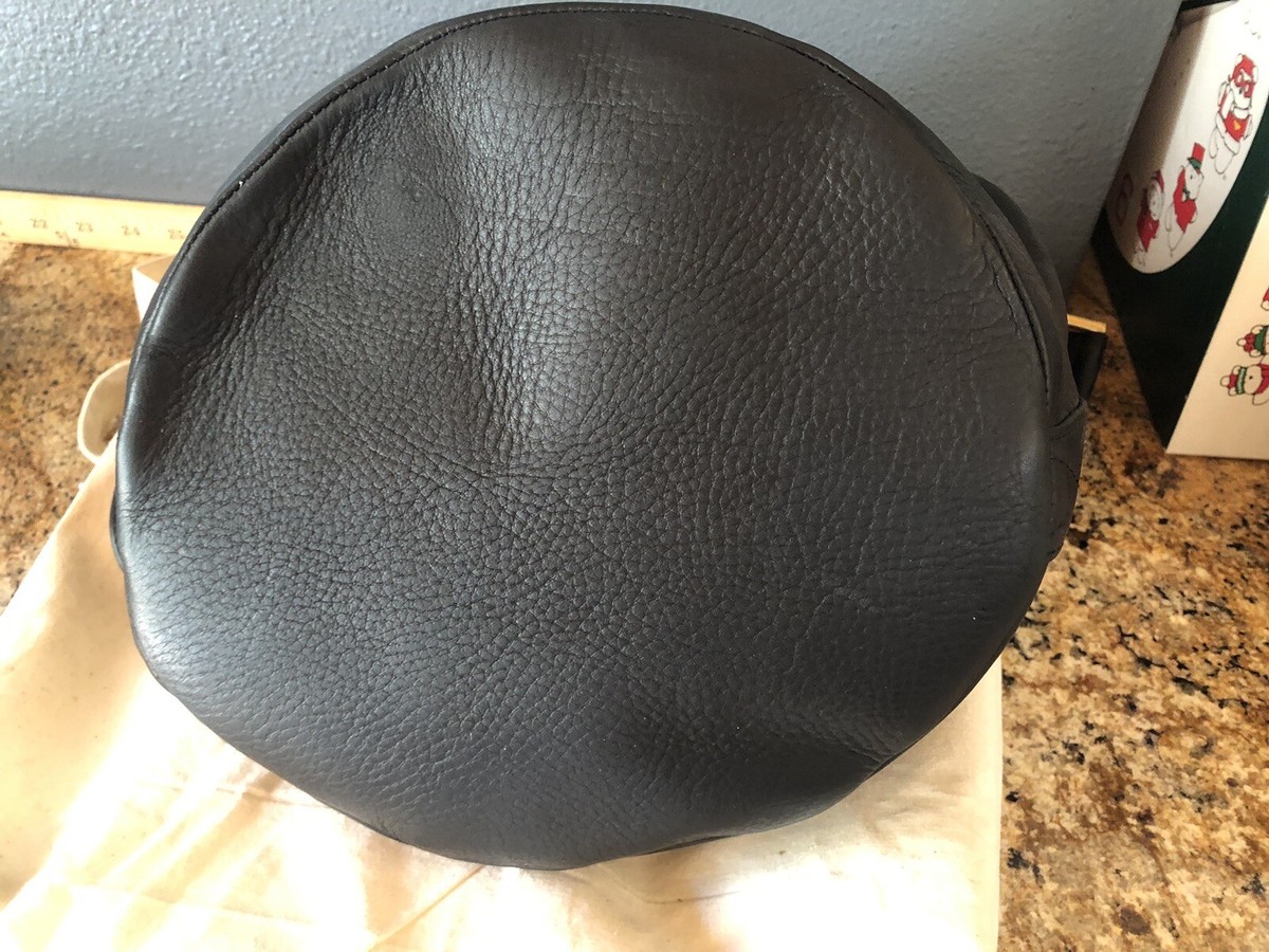★BLACKUP★ Pull-up leather bucket bag BLACK ATC4BG02BK Bucket Bag With Chain, Black Leather Bag, Black Handbag