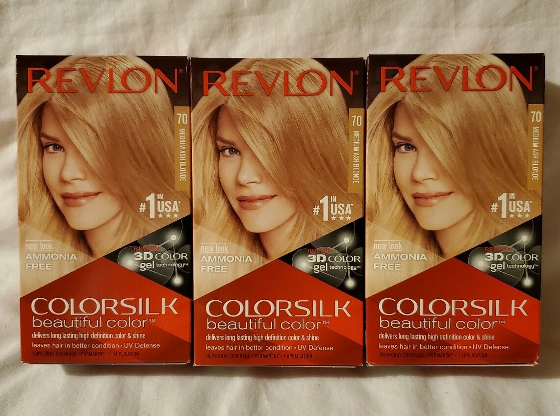Lot of 3 REVLON Colorsilk Beautiful Color 70 Medium Ash Blonde Hair Color  Dye | eBay