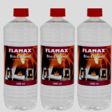 3 X 1000ML Flamax 99,9 Vol.% Bio-Éthanol Pour Intérieur Et Extérieur