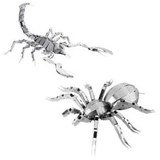 SET of 2 Fascinations Metal Earth Insect Scorpion  Tarantula 3D DIY Model Kits