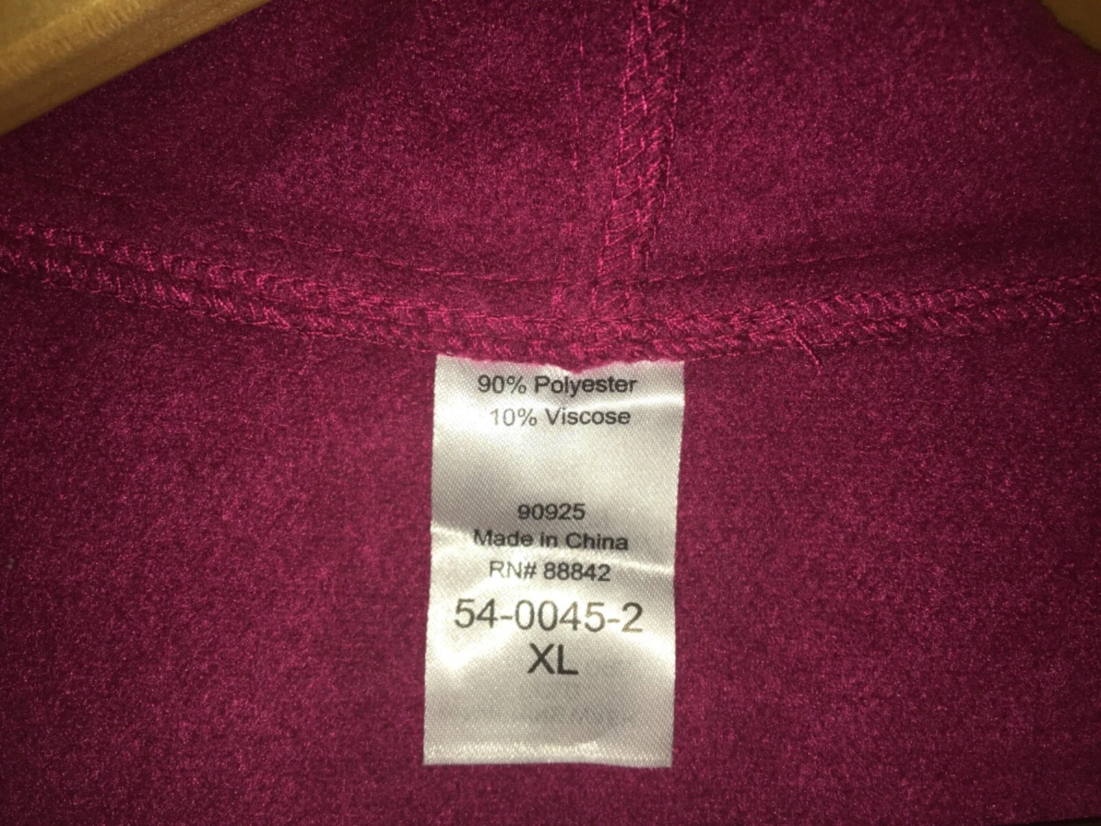 VETEMENTS NUOVA felpa con cappuccio invernale da donna senza marchio mantello con cerniera tasche anteriori vino viola XL bella!