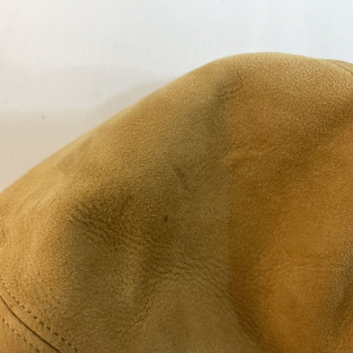 Vintage Dachettes' Beret by Lilly Dache Faux Suede Bow Trim Gold Tan Academia - Picture 6 of 9