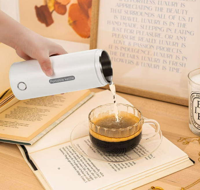 Portable Travel Electric Kettle Mini Thermos Fast Water Boil Small Tea