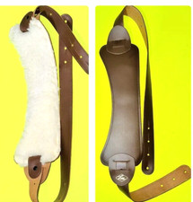 LEATHER Guitar Strap, Sheepskin FLEECE PAD, vinyl Top, MusicStore Sale LM straps