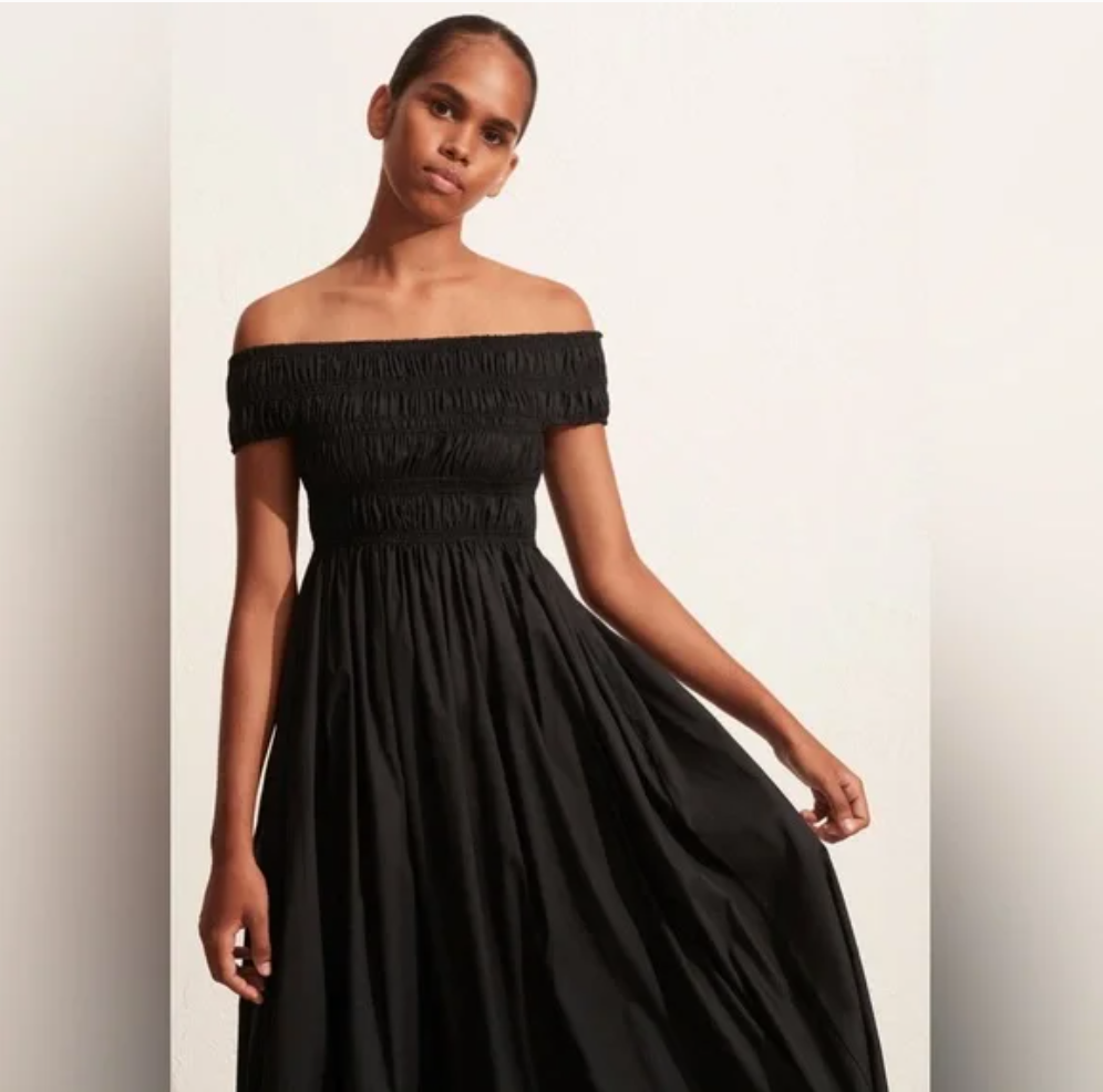 matteau shirred off the shoulder dress MATTEAU Off-The-Shoulder Shirred Dress