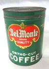 VINTAGE  DEL MONTE BRAND 2 LB  COFFEE TIN ADVERTISING COLLECTIBLE  759-C