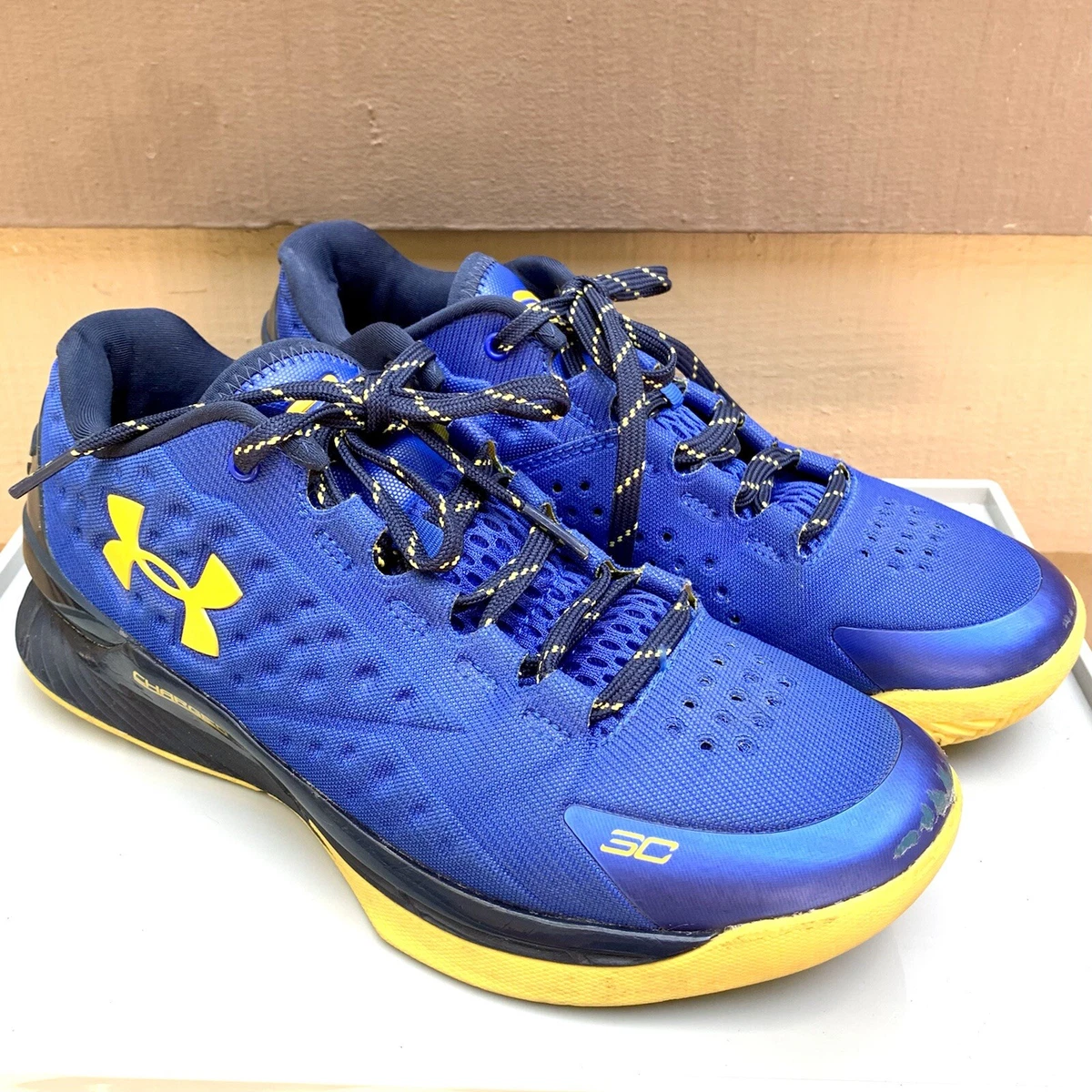 Under Armour Steph Curry 1 Low Blue And Yellow Size 7y Youth