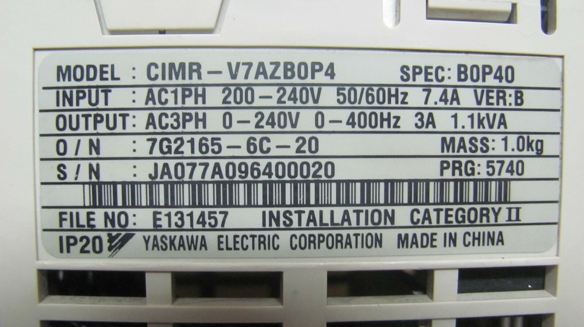YASKAWA OMRON CIMR-V7AZB0P4 Varispeed V7 Frequency Inverter YASKAWA OMRON CIMR-V7AZB0P4 Varispeed V7 Frequency Inverter