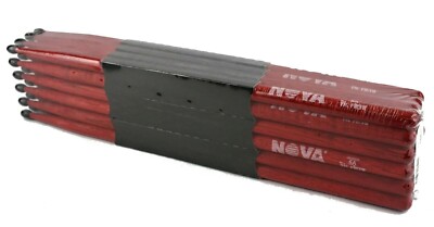 12-Pair BULK BRICK VIC FIRTH  Nova 5A Red Nylon Tip, Black  Drum Sticks - N5ANR