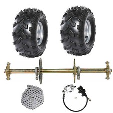 GO Kart 32" Rear Axle Wheel Hub Kit Brake caliper 8" Wheels 420 Chian Sprocket