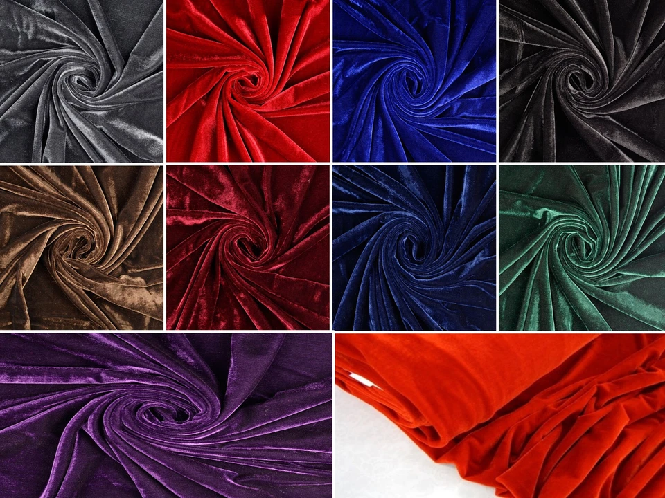 MARKENLOS Tessuto velluto elasticizzato elastico decorazione abbigliamento costumi tenda EUR 9,98/m