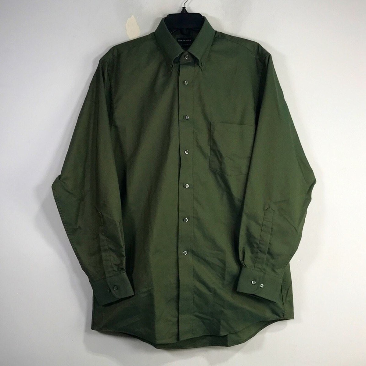 Van Heusen Regular Fit Wrinkle Free L/S Button Up, Men's Size