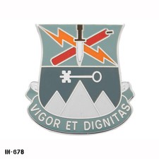 Special Troops Battalion US Army DUI Crest Pin Vigor Et Dignitas Vanguard NEW