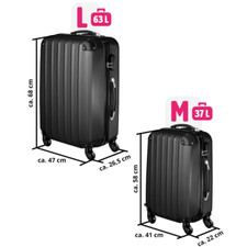 2tlg Reisekoffer Set Trolley Hartschale Hartschalenkoffer Reisekofferset
