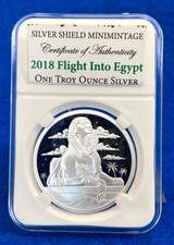 2018 Flight Into Egypt  1 Oz. Silver Shield .999 Silver Medallion #104/830 88.95 per troy oz