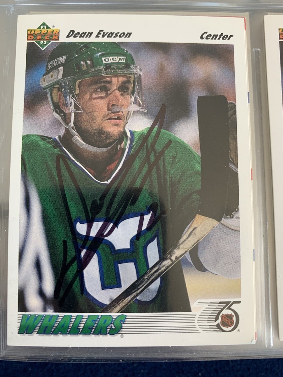 autographed Dean Evason WHALERS hockey Head Coach