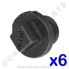 PACK OF 6 BLANKING PLUGS 3/8" BSP MALE BLACK IRON PIPE BLANK OFF GAS FITTINGS