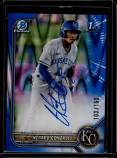 2022 Bowman Chrome Prospect Autographs Blue RayWave Herard Gonzalez 103/150