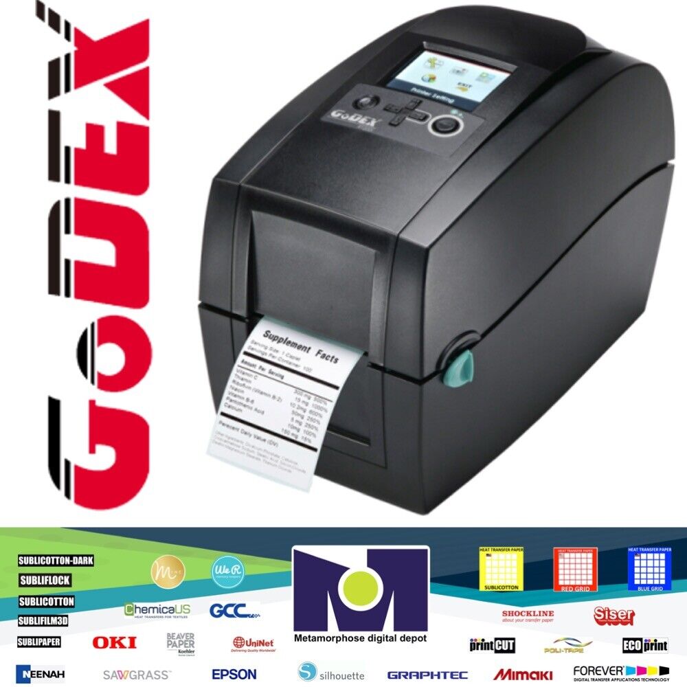 Godex RT200i Direct Thermal Printer, 203 dpi, 7 ips USB, RS232, Ethernet