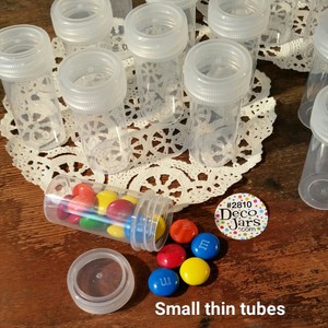 50-Tiny-Tubes-Vial-Pills-Tablet-Container-Clear-Cap-Geocache-2810-DecoJars-USA