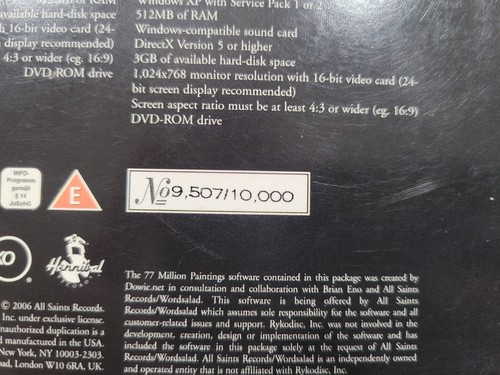 77 Million Paintings By Brian Eno (DVD, 2006) # 9,507 / 10,000 - Imagen 4 de 18