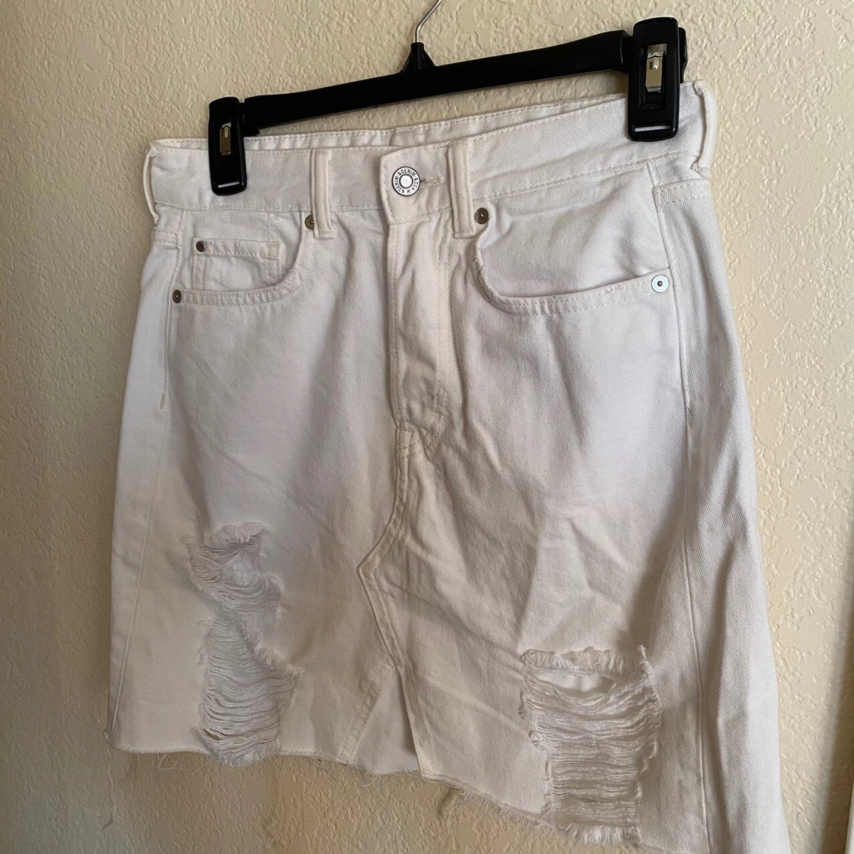 White jean top skirt h&m