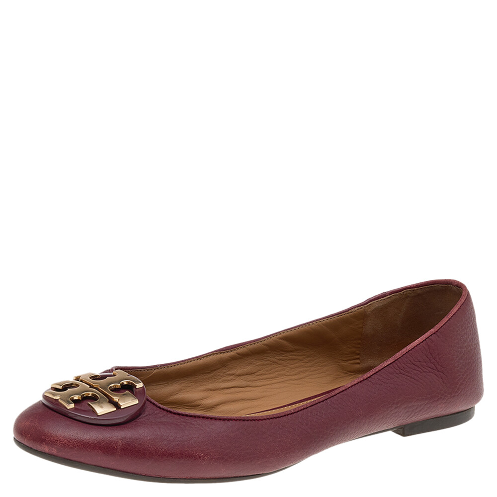 tory burch burgundy flats