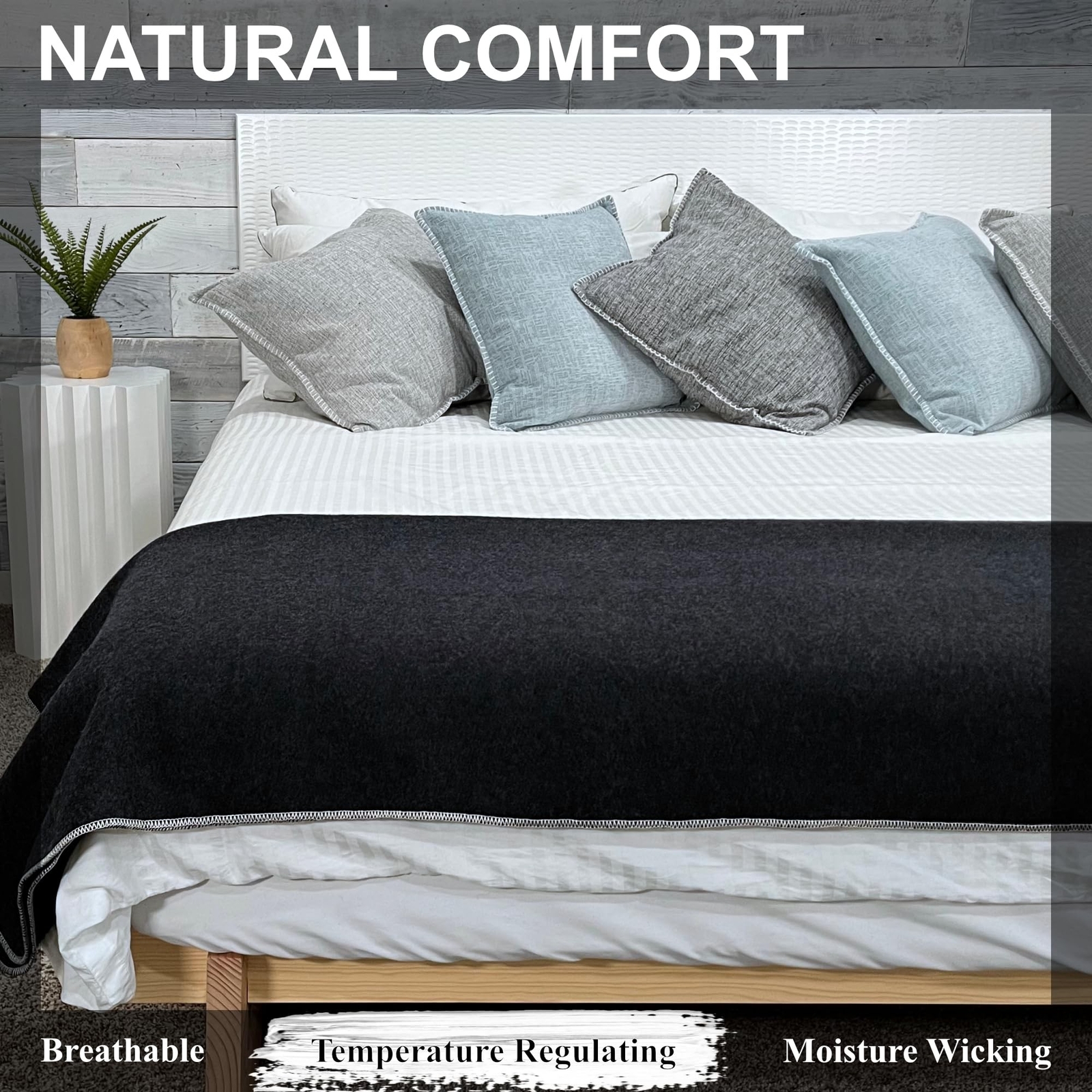 EKTOS 100 Wool Blanket, Twin Size Charcoal Grey for sale online eBay