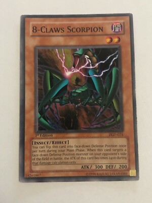 Yugioh card 1st Edition PGD-024 8-Claws Scorpion Moderately Played