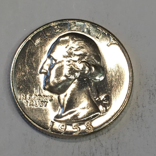 1958 Silver Washington Quarter Original Uncirculated - High Quality Scans #P721
