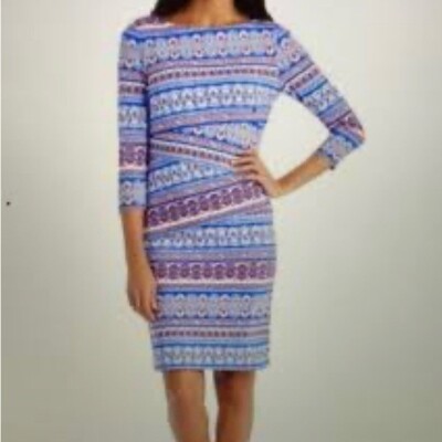 alo blue and white dress Evie Silk Midi Dress in Rose Shell Blue main image 1