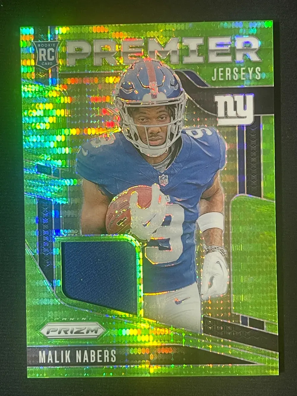 2024 Panini Prizm Premier Jerseys Neon Green Pulsar Prizm RC Malik Nabers -YT92