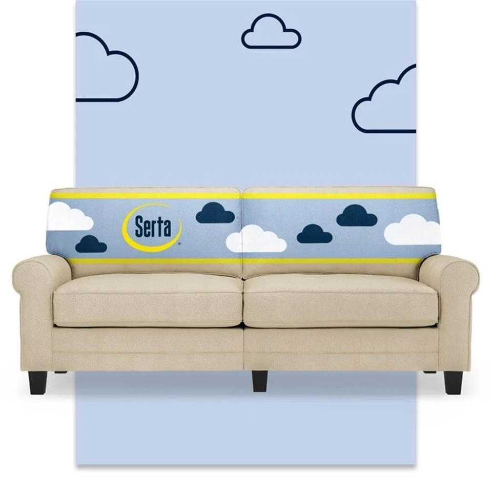 Sofá Serta Copenhagen 78" brazo enrollado con fundas extraíbles bronceado Foto 2 de 4