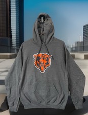NFL Team Apparel Chicago Bears Hoodie Pullover Sweatshirt Gray Men s Size M