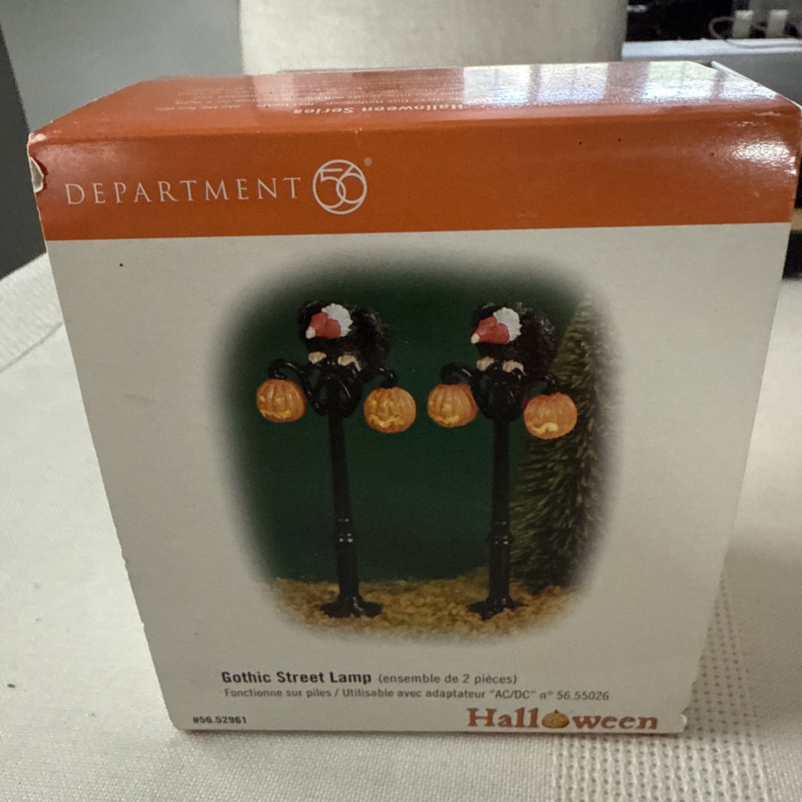 Dept 56 Halloween Gothic Street Lamps Buzzards & Jack-o-Lanterns