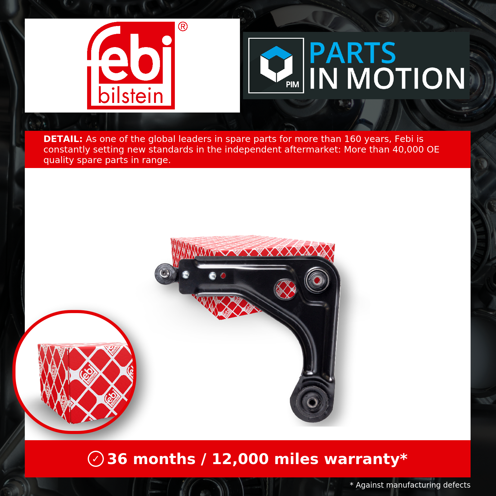 Wishbone / Suspension Arm fits FORD FIESTA 1.6 Front Lower, Left 89 to 94 Febi - Image 8