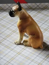 Boxer Porcelain Dog Figurine Vintage Salt Shaker Japan ceramic 4" Tall Sitting
