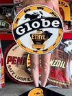 Vintage Old Style Sign Globe Gasoline NOT Porcelain Made in USA 24x24