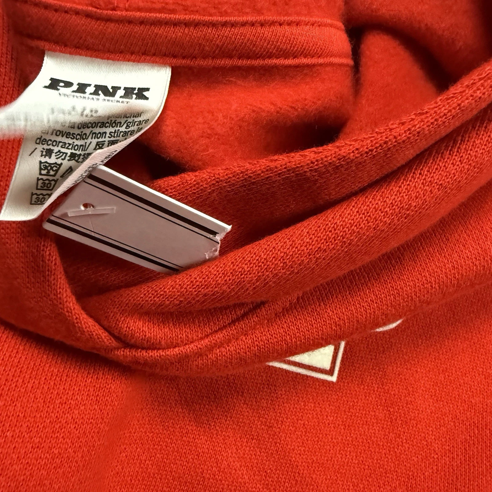 UNDERCOVER Felpa con cappuccio Victoria’s Secret rosa campus edera pile rossa taglia large boxy