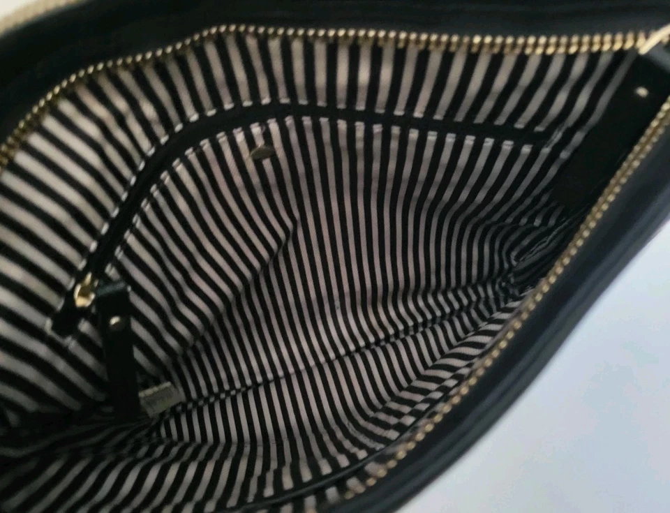 Kate Spade NY Negro y Beige Lunares Clásico Bandolera Monedero Diseño Cremallera Foto 3 de 4