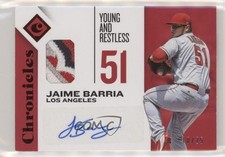 2018 Panini Chronicles Signature Swatches Red 18/25 Jaime Barria Auto s3g