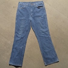 VTG Wrangler Bootcut Jeans Mens 32x28 Blue Denim USA Made Cowboy Cut 945NAV
